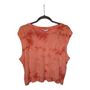 JoyLab Orange Sleeveless Tie Dye Cropped Athletic Tank Top Women's Large